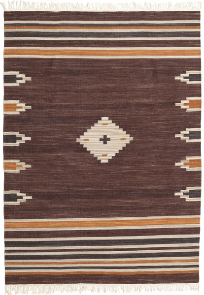  Tribal - Castanho Tapete 160X230 Moderno Tecidos À Mão Castanho Escuro/Vermelho Escuro (Lã, Índia)