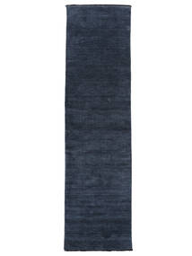  Handloom Fringes - Escuro Azul Tapete 80X250 Moderno Tapete Passadeira Preto (Lã, Índia)
