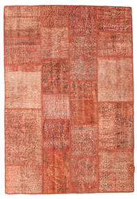  Patchwork Tapete 138X201 Moderno Feito A Mão Vermelho/Luz Rosa (Lã, Turquia)