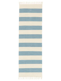 Cotton Stripe 80X250 Pequeno Azul Claro Listrado Passadeira Tapete Algodão Tapete 