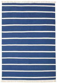  Dhurrie Stripe - Escuro Azul Tapete 160X230 Moderno Tecidos À Mão Azul Escuro/Azul (Lã, Índia)