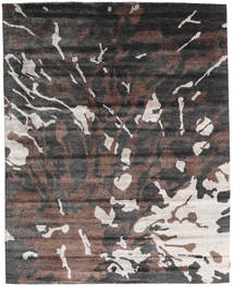  Nepal Original Tapete 240X301 Moderno Feito A Mão Cinza Escuro/Castanho Escuro (Lã/Bamboo Seda, Nepal/Tibete)