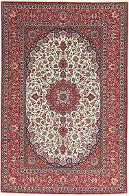  Isfahan Fio De Seda Tapete 155X240 Persa Vermelho/Bege Pequeno Tapete 
