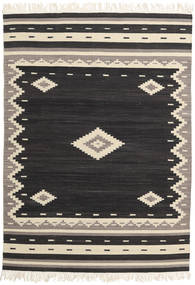  Tribal - Preto Tapete 140X200 Moderno Tecidos À Mão Preto/Bege (Lã, Índia)