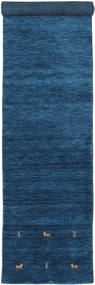  Gabbeh Loom Two Lines - Azul Escuro Tapete 80X450 Moderno Tapete Passadeira Azul Escuro/Azul (Lã, Índia)