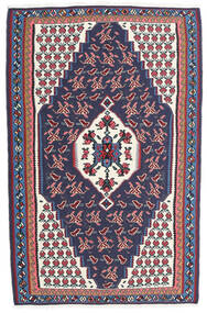  Kilim Senneh Fine Tapete 110X170 Oriental Tecidos À Mão Vermelho/Azul Escuro (Lã, )