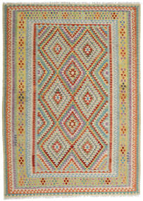  Kilim Afegão Old Style Tapete 213X296 Oriental Tecidos À Mão Cinzento Claro/Bege Escuro (Lã, Afeganistão)