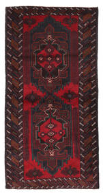  Balúchi Tapete 105X212 Oriental Feito A Mão Preto/Vermelho Escuro (Lã, Afeganistão)