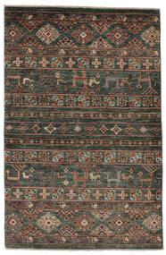 Shabargan Tapete 89X135 Oriental Feito A Mão Preto/Castanho Escuro (Lã, Afeganistão)