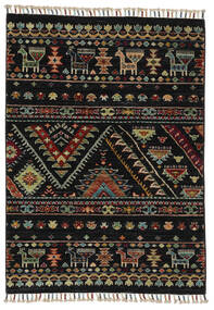  Shabargan Tapete 86X119 Oriental Feito A Mão Preto/Amarelo Escuro (Lã, )