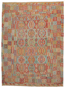  Kilim Afegão Old Style Tapete 256X340 Oriental Tecidos À Mão Castanho Escuro/Castanho Grande (Lã, Afeganistão)