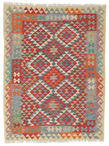  Kilim Afegão Old Style Tapete 132X175 Oriental Tecidos À Mão Vermelho Escuro/Bege (Lã, Afeganistão)