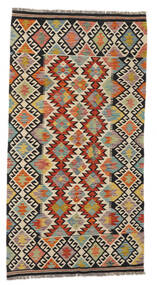  Kilim Afegão Old Style Tapete 103X192 Oriental Tecidos À Mão Castanho Escuro/Preto (Lã, Afeganistão)