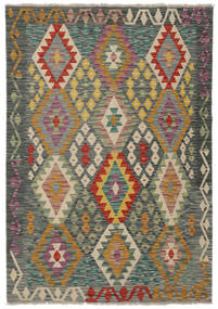  Kilim Afegão Old Style Tapete 128X181 Oriental Tecidos À Mão Preto/Castanho Escuro (Lã, Afeganistão)