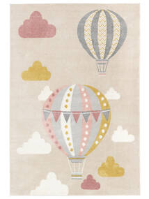  140X200 Tapete Infantil Pequeno Balloon Ride - Bege/Rosa 