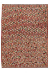  Kilim Afegão Old Style Tapete 258X348 Oriental Tecidos À Mão Castanho Escuro/Branco/Creme Grande (Lã, Afeganistão)