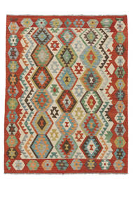 Kilim Afegão Old Style Tapete 162X209 Oriental Tecidos À Mão Branco/Creme/Vermelho Escuro (Lã, Afeganistão)