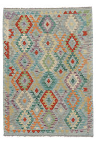 Kilim Afegão Old Style Tapete 129X180 Oriental Tecidos À Mão Verde Escuro/Verde Escuro (Lã, Afeganistão)