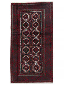 Tapete Persa Balúchi Tapete 95X179 Preto/Vermelho Escuro (Lã, Pérsia/Irão)