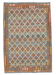  Kilim Afegão Old Style Tapete 198X289 Oriental Tecidos À Mão Cinza Escuro/Castanho Escuro (Lã, Afeganistão)