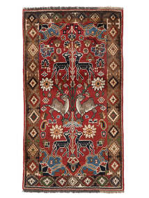 Tapete Persa Shiraz Tapete 73X133 Vermelho Escuro/Preto (Lã, Pérsia/Irão)