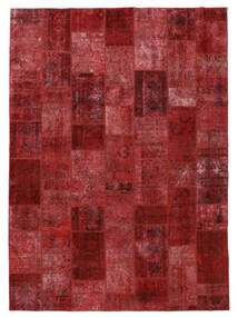  Patchwork Tapete 258X356 Moderno Feito A Mão Vermelho Escuro/Preto Grande (Lã, )