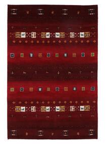 120X180 Tapete Gabbeh Indo Fine Tapete Moderno Preto/Vermelho Escuro (Lã, Índia)